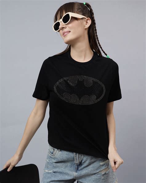 Batman Rhinestones Regular Fit Tshirt For Women – Free Authority