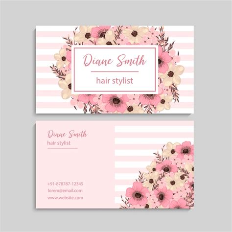 Floral Business Card Template 的图像结果