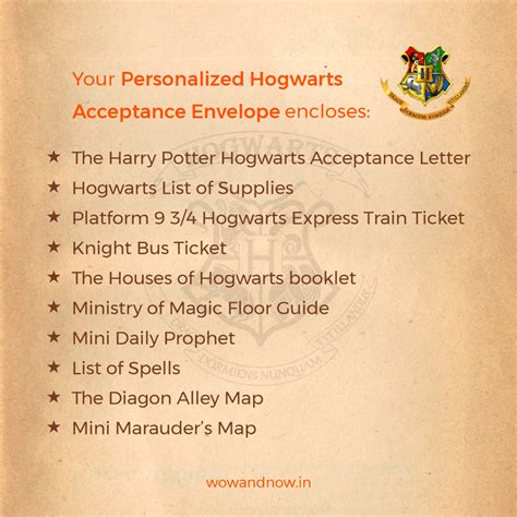 Personalized Harry Potter Hogwarts Acceptance Letter with Hogwarts Sch ...