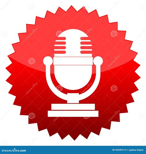 Microphone, Red sun sign stock illustration. Illustration of podcast - 94340113