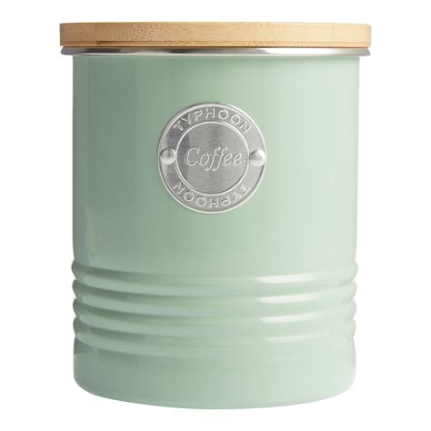 Typhoon Sage Green Steel and Bamboo Coffee Storage Canister - World Market