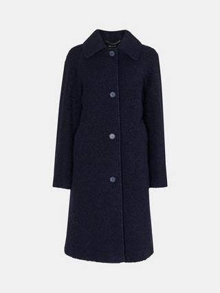 Whistles Petite Romy Longline Boucle Coat, Navy