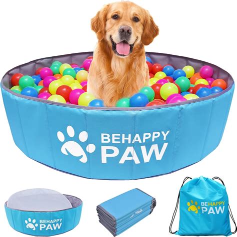 Be Happy Paw Dog Ball Pit 47 inch Large Foldable Ball Pit for Cats and ...
