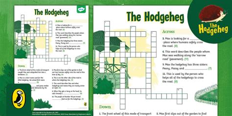FREE! - The Hodgeheg: Crossword (teacher made) - Twinkl