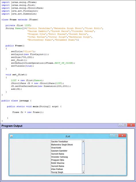 Java Swing Jlist 的图像结果