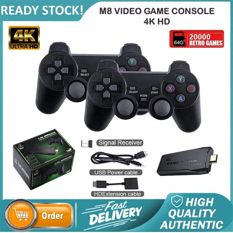 Jual M8 Video Game Console 4K HD 64G Built-In 20000 Games For PS1/FC ...