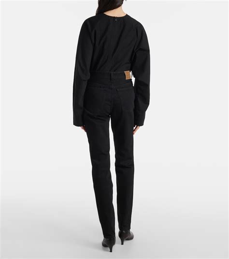 High-rise slim jeans in black - Toteme | Mytheresa