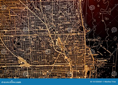 Chicago Downtown Map editorial photo. Image of areas - 151326561