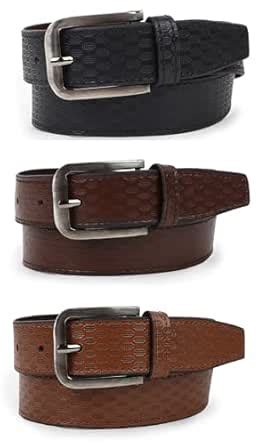 Buy Zacharias Boy's Synthetic Leather Belt for kids (Pack of 3) (kb-25 ...