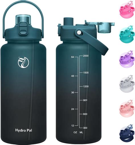 Amazon.com: 64oz Plastic Water Bottles Half Gallon Large Motivational ...