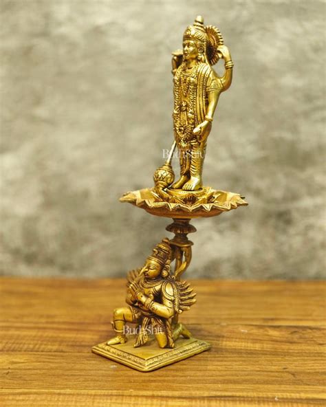 Brass superfine Lord Vishnu on Garuda 14.5 inch – Budhshiv.com
