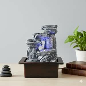 VIVARS CRAFT Tabletop Waterfall Fountain Fengshui Meditation Relaxing ...
