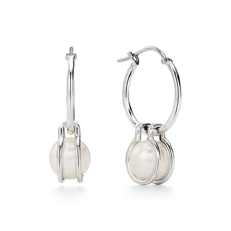 Tiffany HardWear Pearl Hoop Earrings in Sterling Silver | Tiffany & Co ...