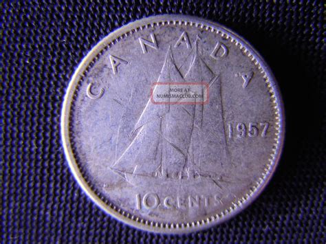 1957 - Canada 10 Cent Coin (silver) - Canadian Dime - World - 61 - P