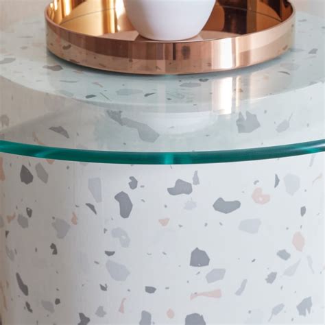 Buy Terraroza Tempered Glass Top End Table - Grey from Home Centre at ...