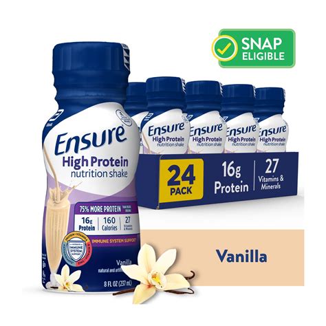 Ensure High Protein Complete Calorie Nutrition Shake, Vanilla, 8 fl oz ...