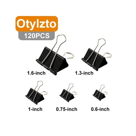 Otylzto 120Pcs Binder Clips Assorted Size, Office Clips with India | Ubuy