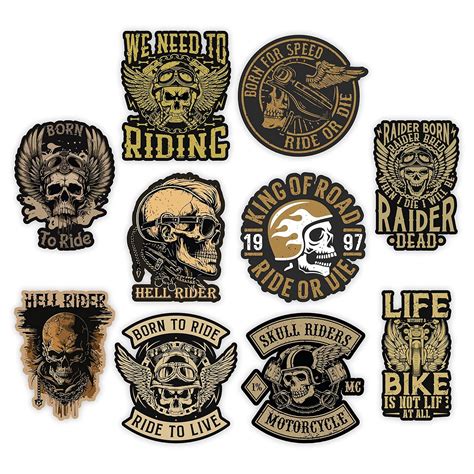 VVWV Biker Stickers Combo for Front Back Sides Tank Helmet Bikers ...