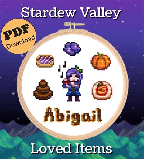 Stardew Valley Abigail Loved Items Cross Stitch Pattern Instant ...