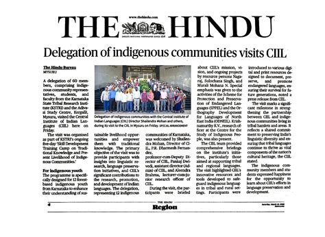Newspaper Clippings | Official Website of Central Institute of Indian ...