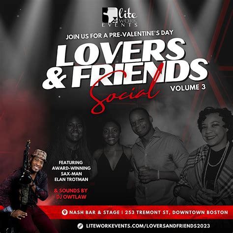 Lovers & Friends Social Volume 3.0, Nash Bar & Stage, Boston, 12 ...