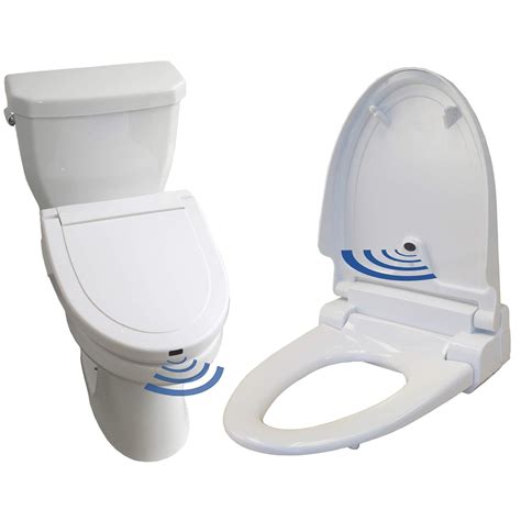 iTouchless White Elongated Touch-Free Sensor Controlled Automatic ...