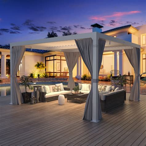 Amazon.com: YOLENY 10 x 10 FT Louvered Pergola, Outdoor Pergolas with ...