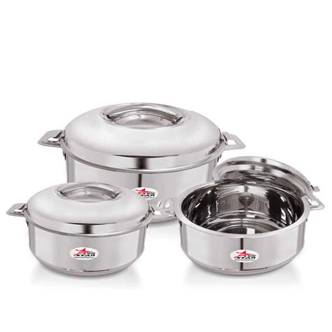 Buy Stainless Steel Hot Pot Casserole Set 3 Piece – Nutristar