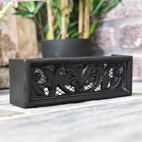 Deluxe Black 9" x 3" Cast Iron Victorian Style Air Brick Air Vent with ...