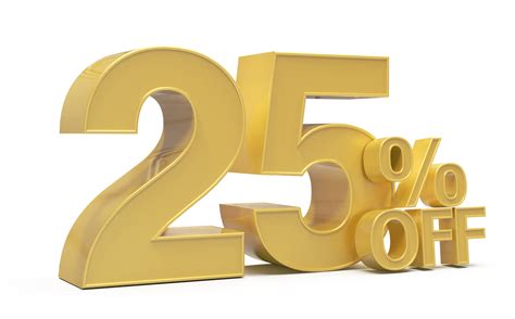sale number 25 percent off golden 11298011 PNG