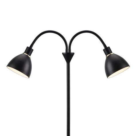 Two-bulb floor lamp Ray made of black metal | Lights.co.uk