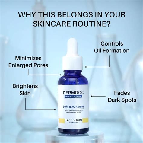 DermDoc 10% Niacinamide Face Serum, 30ml | All Skin Types | Improves S ...
