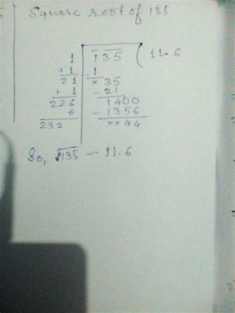 find the square root of 135 - Brainly.in