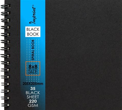 Imprint Spiral Bound Black Scrapbook A4 Size with 35 Black Sheets ...