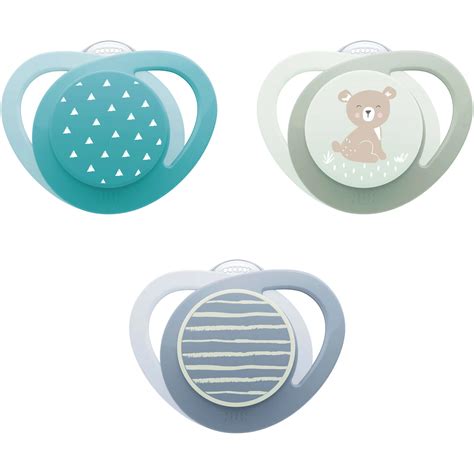 NUK Orthodontic Pacifier 3-Pack for 6-18 Months, Green Bear - Glow-in ...