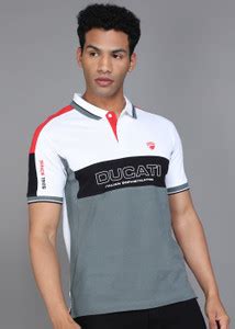 DUCATI Colorblock Men Polo Neck White T-Shirt - Buy DUCATI Colorblock ...