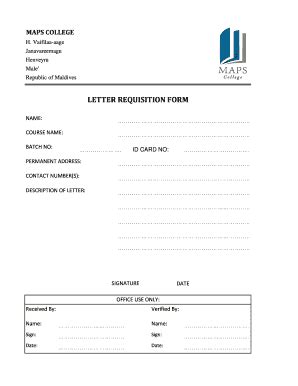 Fillable Online maps edu LETTER REQUISITION FORM - bMAPSb College ...