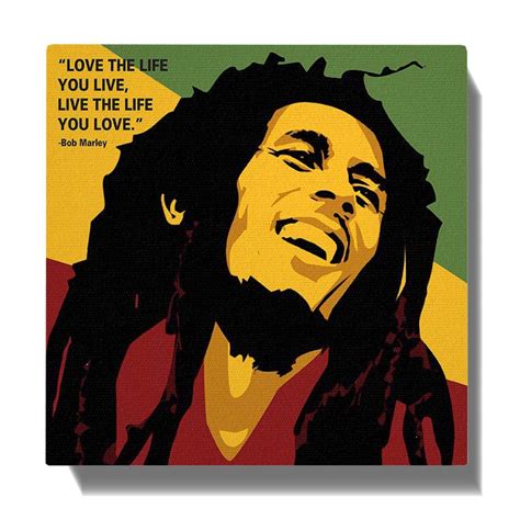 100Yellow® Bob Marley Canvas Popart with Wooden Frame(10 X 10 Inch ...