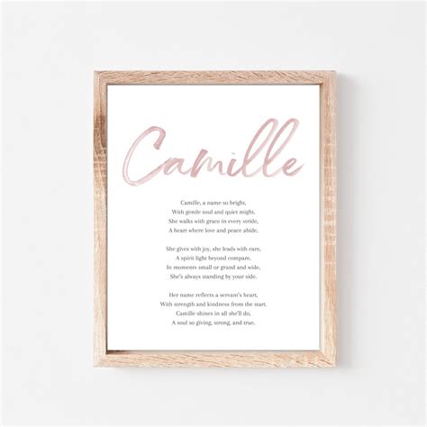 Camille Baby Name Meaning Poem Baby Names Nursery Sign Girl Names ...