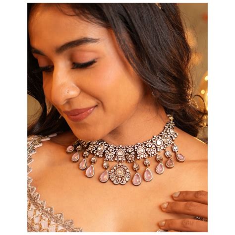 Buy Supreme Style Victorian Necklace Set | 92.5 Gold Plated Victorian ...