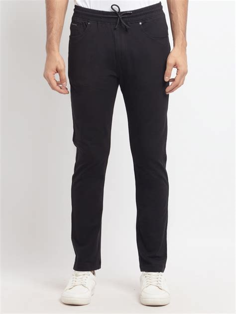Buy Black Regular Solid Track Pants for Men | Status Quo