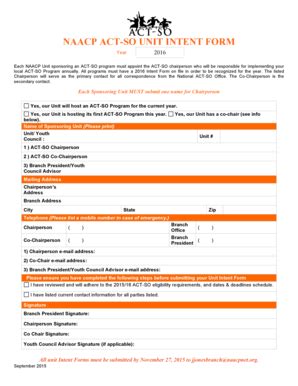 2017-2025 NAACP ACT-SO Unit Intent Form Fill Online, Printable ...