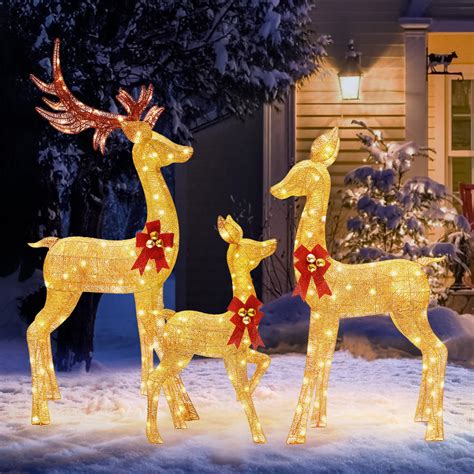 Amazon.com: Outdoor Christmas Deer Decorations, 3-Piece 60" Large Light ...