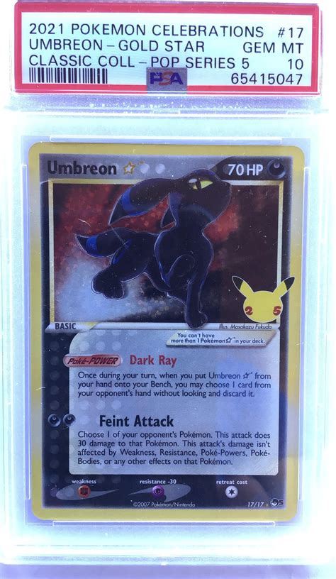 2021 Pokemon Celebrations Classic Collection 17 Umbreon-gold Star PSA ...