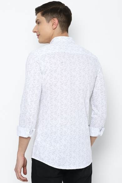Buy Men White Regular Fit Printed Full Sleeves Casual Shirt Online ...