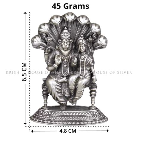 Buy Lord Narasimha With Consort in Silver - Symbol of Protection ...