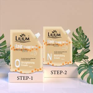 LILIUM 2 Step Hair Care with Straightening & Neutralizing Cream For ...