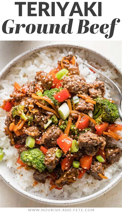 Teriyaki Ground Beef (Quick & Homemade) - Nourish and Fete