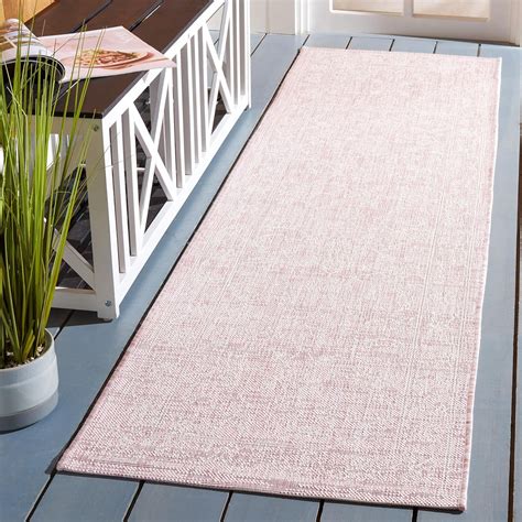 Courtyard Collection 2'3" X 8' Soft Pink/Ivory CY8680 Indoor/Outdoor ...