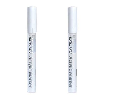 BRUSTRO Acrylic (DIY) Marker White for Craftworks, School Projects and ...